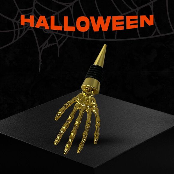 Spooky Skeleton Hand Wine Stopper | Halloween Bottle Metal Stopper - Picture 8 of 8